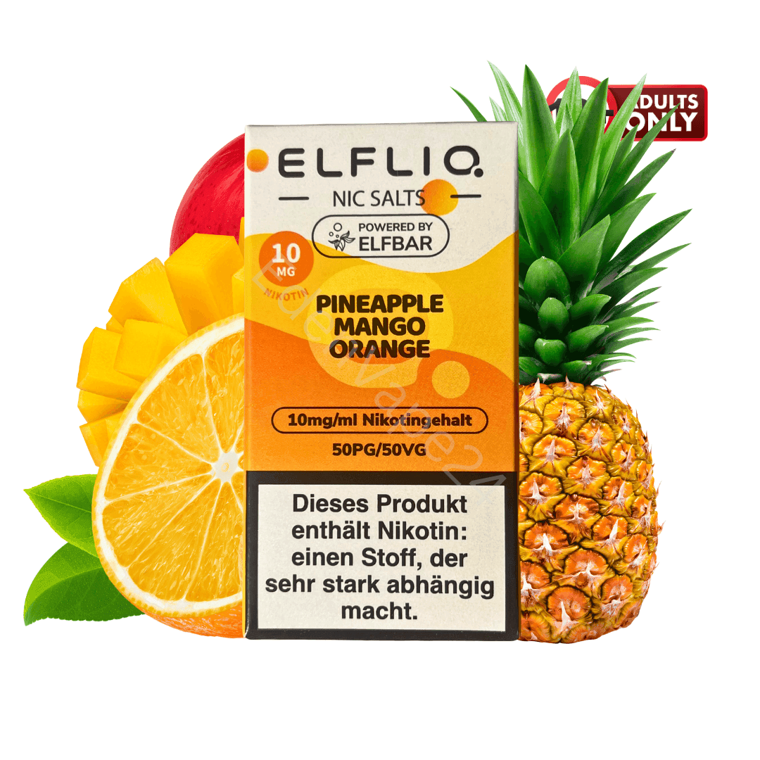 Elfbar Elfliq - Pineapple Mango Orange - 10mg Liquid - EdenVape24